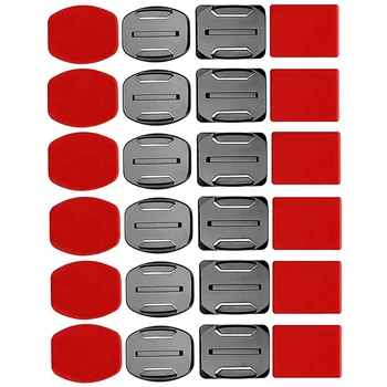 

Helmet Accessories Kit Set 12x Surface Mounts + 12x Adhesive Stickers Sticker Pads for GoPro Hero 7/6/5/4/3+/3 Hero Session SJ40