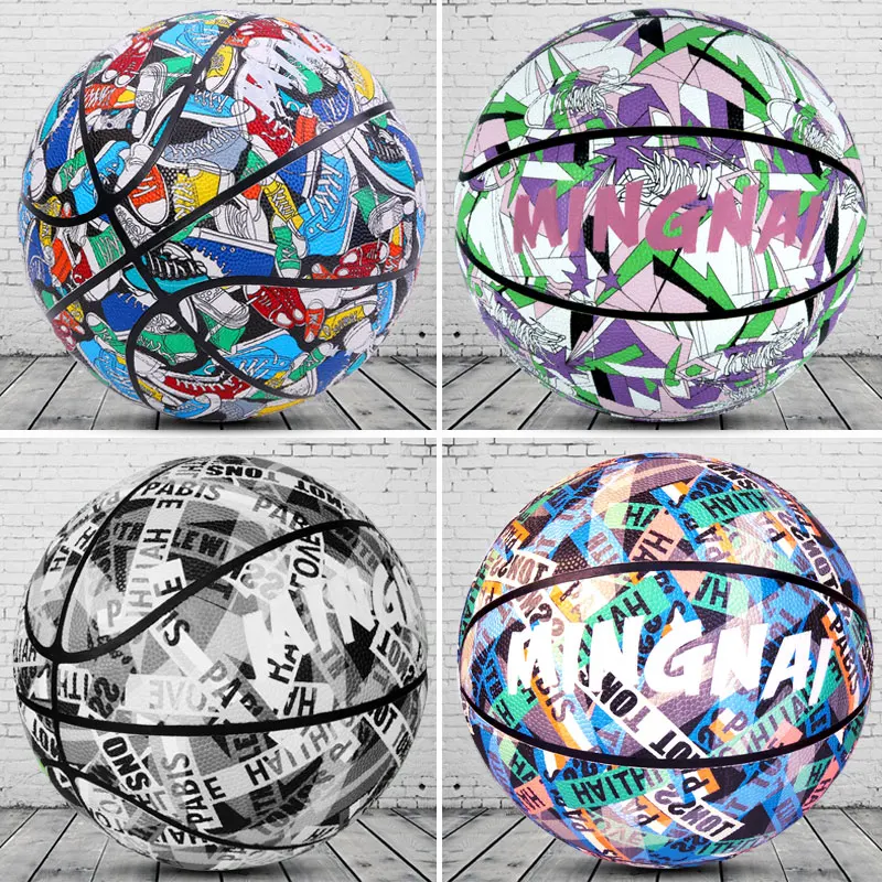 New Colorful Flower Shoes Graffiti Wear-resistant Outdoor Basketball Limited Edition Street Trend Cool Adult No.6  7 Feel King 2