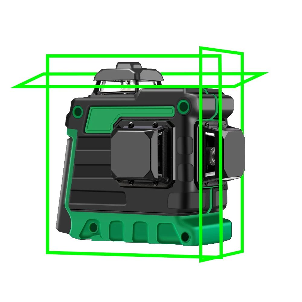 Лазерный уровень с батареей 12 линий зеленый лазер самонивелирующийся 360 градусов Горизонтальные и вертикальные поперечные линии 3D