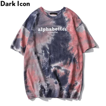 

Dark Icon Tie Dyeing Tshirt Men O-neck Cotton Tee Shirts Streetwear Men's T-shirt 2020 Summer Man Clothing