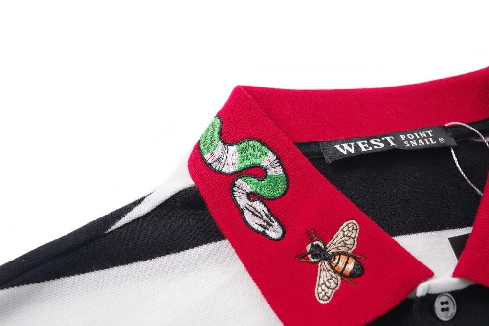 High New Novelty 2020 Men Punk Embroidered bee Snake Fashion Polo Shirts Shirt Hip Hop Skateboard Cotton Polo Top Tee #a2 23 Ha789d00bfa0e47b99751741a7f78d6793