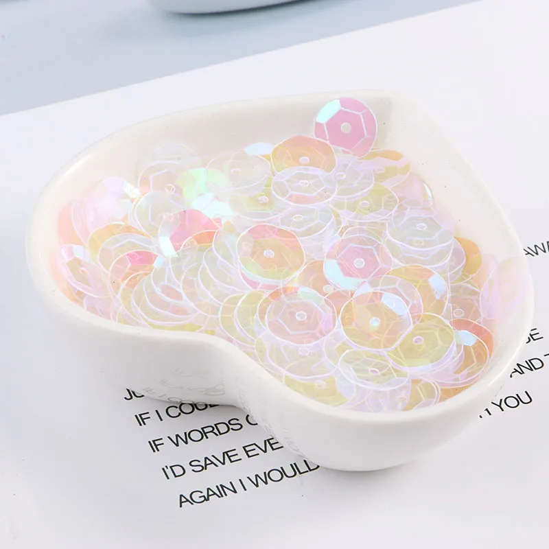 360Pcs 8MM AB Transparent Cup Loose Sequins Paillette Iridescent Wedding Favor Sewing pvc sequin Costume