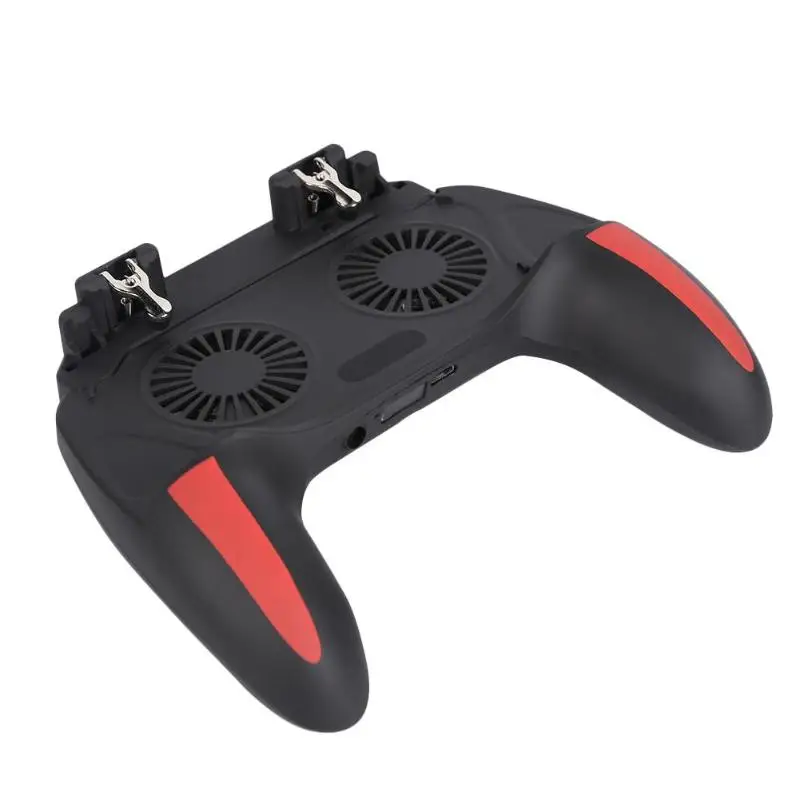  H10 Four-Finger Keys Linkage Game Handle Telescopic Gampad with Dual Fans for PUBG Physical Pressur