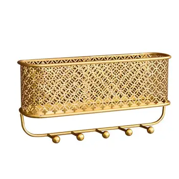 

1 Pc Wall-mounted Storage Rack Sundries Storage Shelf with Hook for Home Room