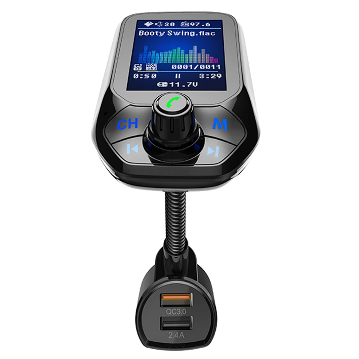 SOONHUA автомобиля Зарядное устройство QC 3,0 Dual USB Зарядное устройство s Автомобильный MP3-плеер USB Зарядное устройство автомобиля Беспроводной Hands-Free FM передатчик с микрофоном