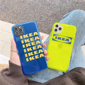 

Fashion Fluorescent Letters Phone Case For iphone 11 Pro Max 7 8 plus SE 2020 X XR XS Max Cover Cute Transparent Soft Case
