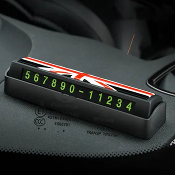 

Telephone Number Card Plate for MINI Car Phone Number Luminous Hidden Styles Temporary Parking Interiors Accessories