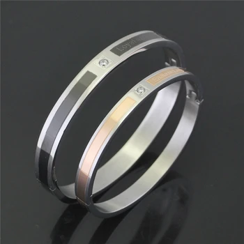 

Fashion Endless Love Letter Bracelet & Bangle For Women Stainless Steel Couple Bracelets Jewelry Female Gift Pulseras Mujer