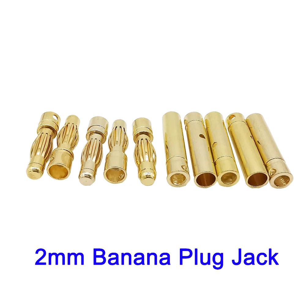 1/2/5Pairs Gold-Plated 2mm Bullet Banana Plug Connector Kits Male Female Socket RC Battery Parts Head | Обустройство дома