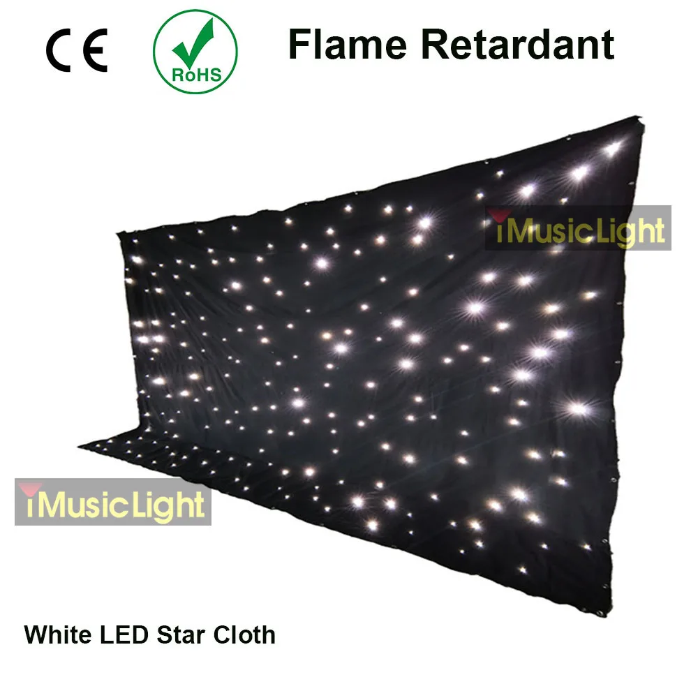 

3Mx3M White LED Star Curtain DJ Stage Disco Light DMX Wedding backdrop LED drape Incl Controller