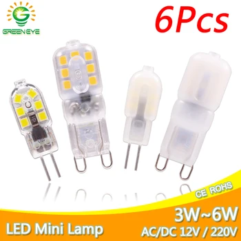 

6PCS Dimmable 12V/220V Mini LED G4 COB LED Bulb Lamp 4W 6W DC/AC 360 Angle Chandelier Replace Halogen Lampada Ampoule Bombilla