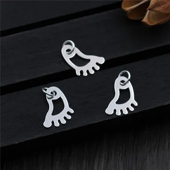 

9.3*13.8mm Real 925 Sterling Silver Little Feet Charm Pendant Suit DIY Bracelet Necklace Making Jewelry Accessories