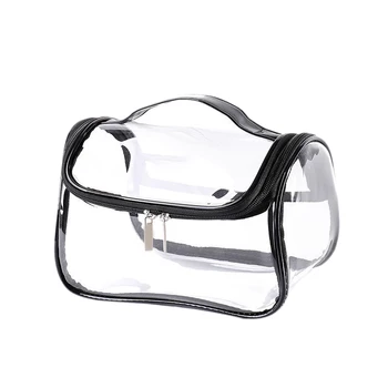 

Clear Makeup Bags Waterproof Clear PVC with Zipper Handle Portable Travel Luggage Organization Womens Toiletry Bag