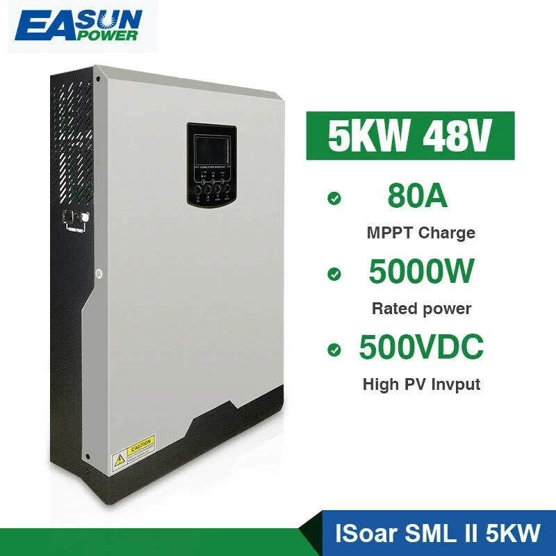 

EASUN POWER Sine Wave 500vdc 80A MPPT Solar inverter 5kw Solar Inverter 48V 220V Off Grid