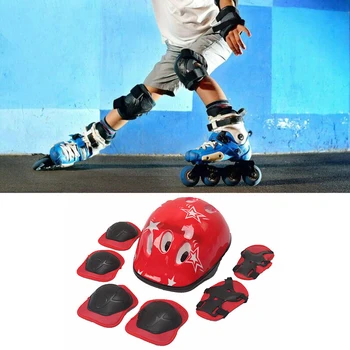 

7PCS Kids Bike Roller Skating Riding Helmet Pads Set Knee Elbow Wrist Gear Guard Ankle Protection Equipment