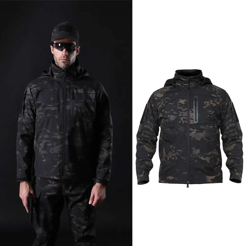 

2019 softshell waterproof man Hoodie military uniform heated jacket Men's windbreaker Camping Hiking Climbing Fishing outdoor p7