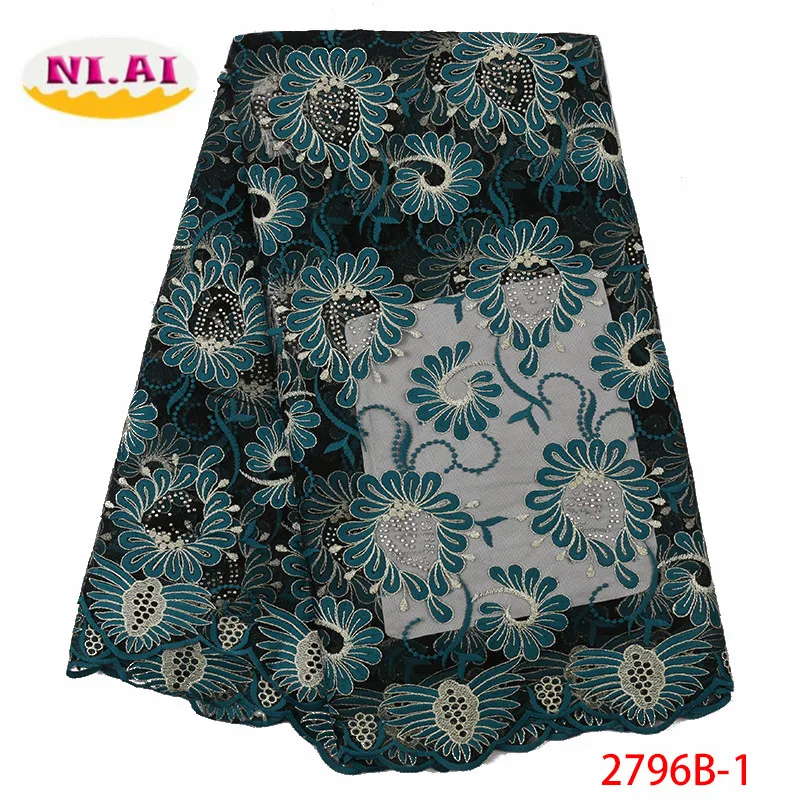 

NIAI African Lace Fabric 2019 Embroidered Nigerian Laces Fabric Bridal High Quality French Lace Fabric For Women Dress XY2796B-1