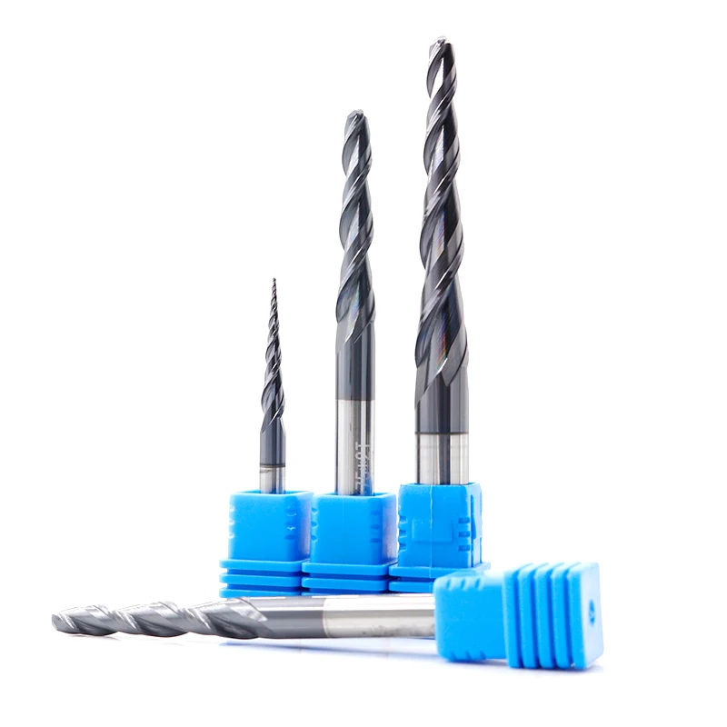 

VACK Milling Cutter Tungsten Solid Carbide Cnc Taper Ball Nose End Mills For Wood Metal Router Bits Ball Nose Tapered End Mill