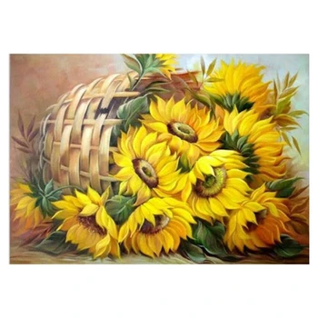 

Diy Full Square Diamond Painting Cross Stitch Diamond Embroidery Crystal Round Sunflower Diamond Pictures