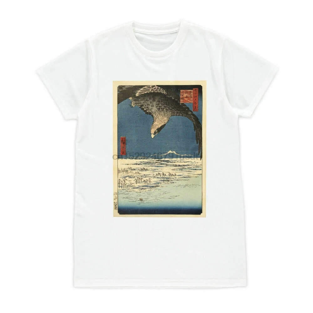 Японская футболка Ukiyo-e с рисунком ястреба орла сокола | Мужская одежда