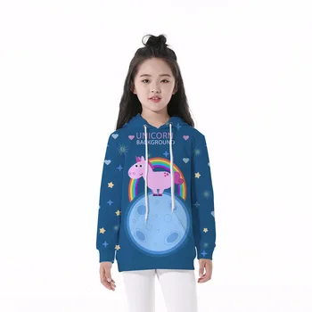 

Kids Clothes Boy Girl Hooded Sweater Baby Fall Winter knitting Sweatshirt Cartoon Planet unicorn home clothes