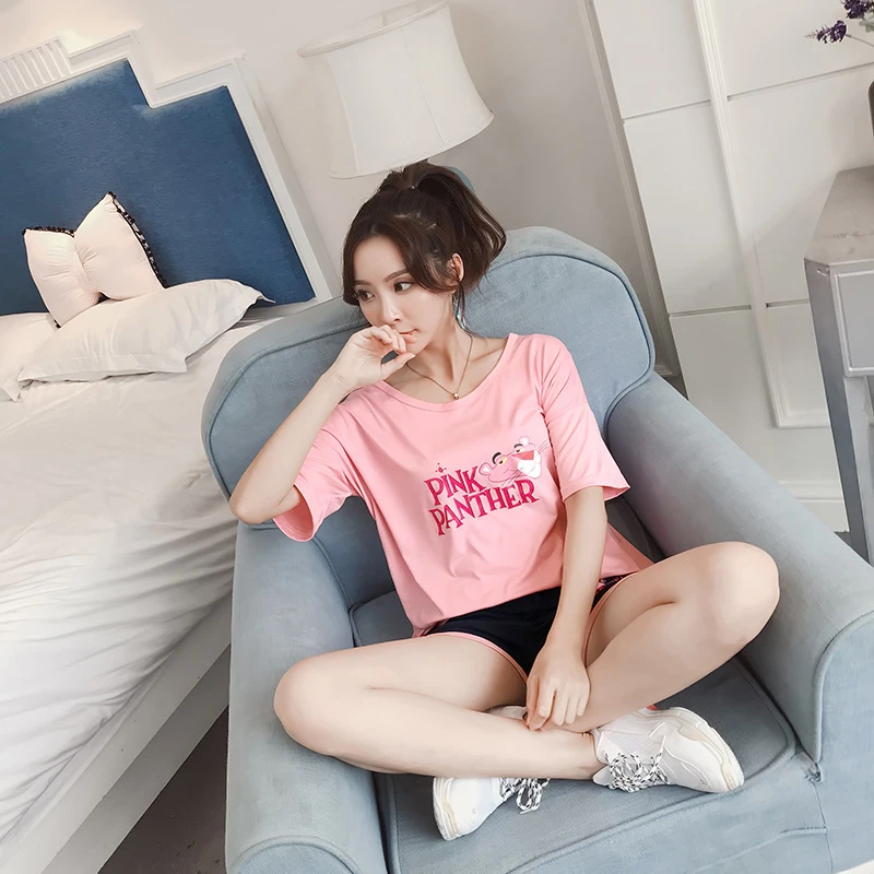 

Women Sleepwear summer Female Pajamas Sets Thin laides Suit short Sleeve Pyjamas Women Ventilation Home Clothes