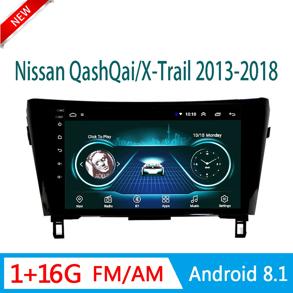 Автомагнитола для Nissan QashQai X Trail 2013 2018 Bluetooth GPS навигация FM am USB 1 din Android разъем 2