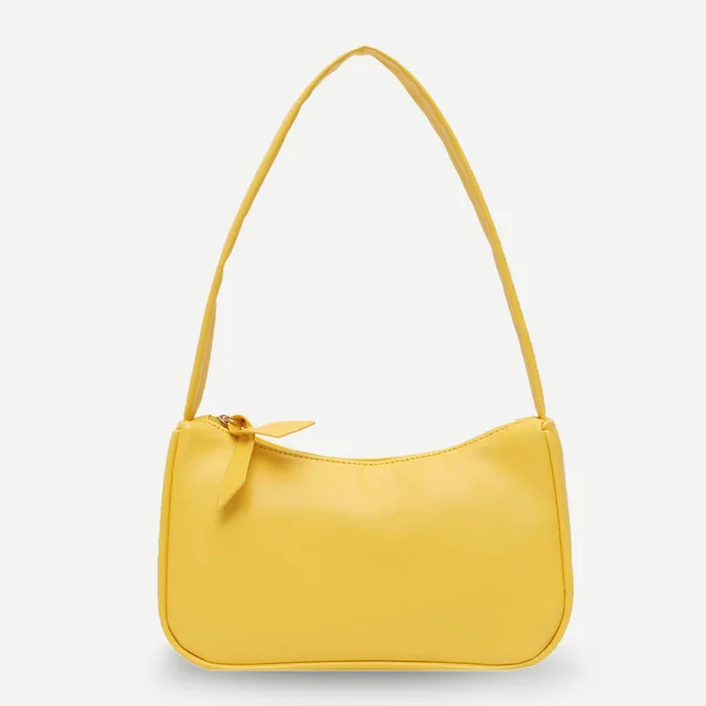 Retro Soft PU Leather Women Shoulder Underarm Bags Casual Solid Color Small Top-Handle Handbags Ladies Fashion Shoulder Bags_voghion.com