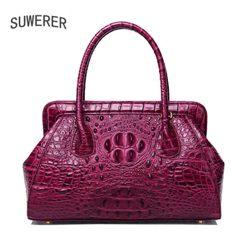 

New Women Genuine Leather Bag Fashion Crocodile pattern Handbags luxury handbags women bags designer real cowhide leather bag