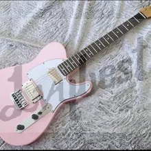 Электрогитара Заказная Форма корпуса и головной убор, логотип Кита, металлический купол хромированные ручки, розовое дерево гриф, mahogay розовый корпус