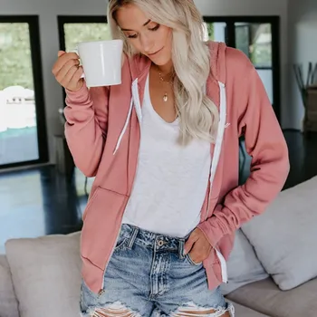 

Women Sweatshirts Autumn Winter Hoodies Long Sleeve Hoody Ladies Zipper Pocket Patchwork Hoodie Outwear sweatshirt for Women