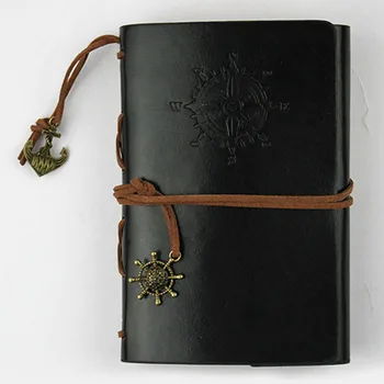 

Vintage Journal Planner Notebook Artificial PU Classic Strap Pirate Replaceable Spiral Diary Stationery
