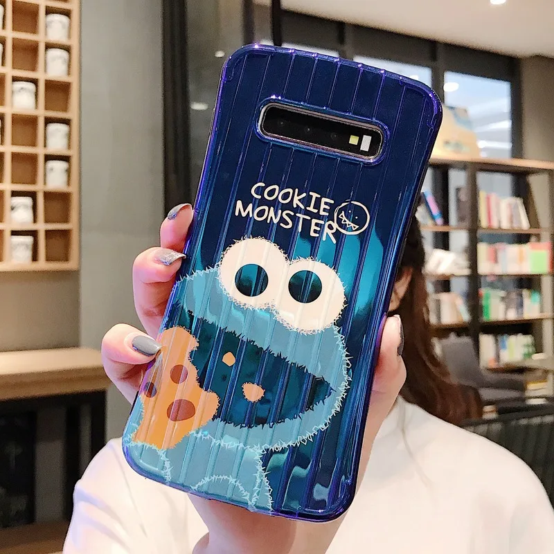 Ударопрочный чехол с изображением печенья Elmo для samsung Galaxy S10 Plus S8 S9, Модный 3D чехол для багажа для samsung Note 10 Plus 9