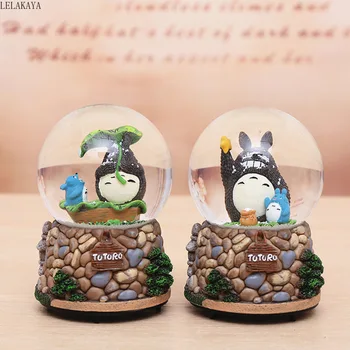 

2size Cartoon My Neighbor Totoro Cat Anime Action Figure Printed Music Crystal Ball Decoration Studio Ghibli Gift Whirligig Doll