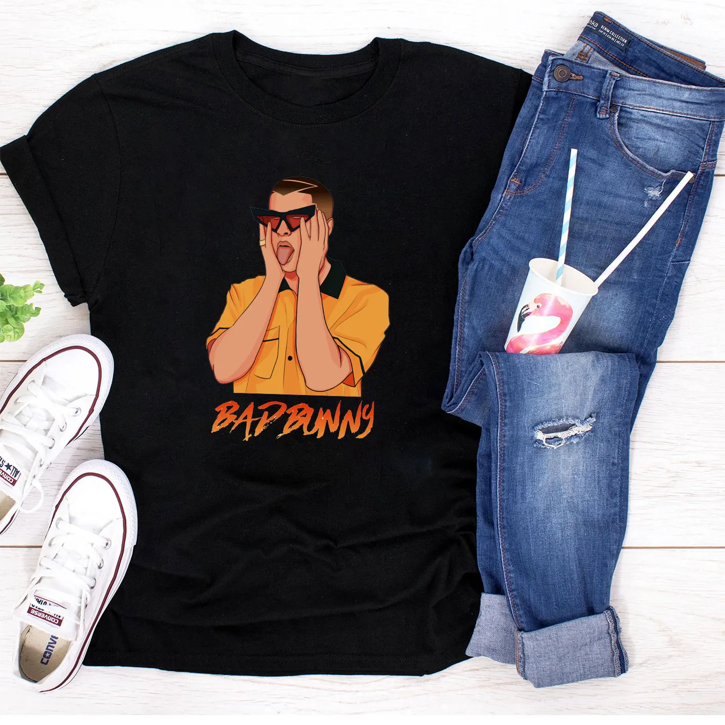 

High Quality Wholesale Cheap Cotton Mens Clothing, 2021 New Arrivals Bad Bunny Custom T-shirt Printing, T Shirt Men