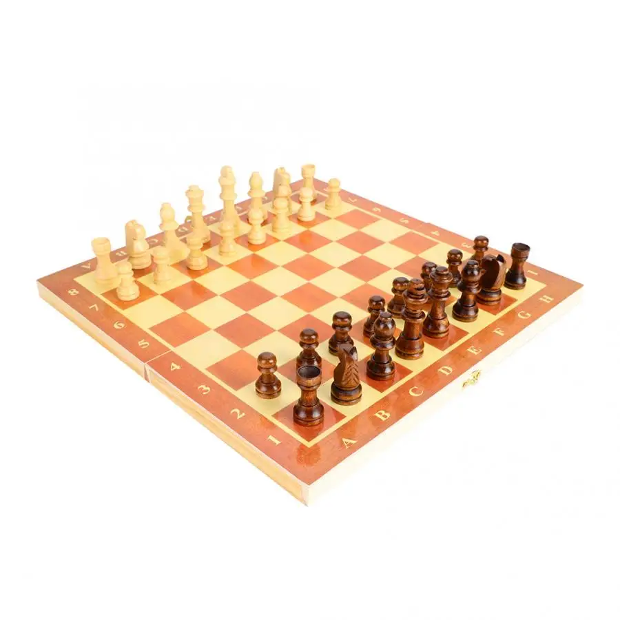 Складной деревянный набор с шахматной доской, портативный, 3 в 1, 29x28,5x2 см, дорожные шахматные игры, нарды, шашки, игрушки для детей и взрослых