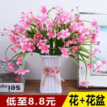 

Green Vegetation Home Artificial Flower Decoration New Style Decoration TV Cabinet Windowsill Plastic Potted Flower Top Dried Fl