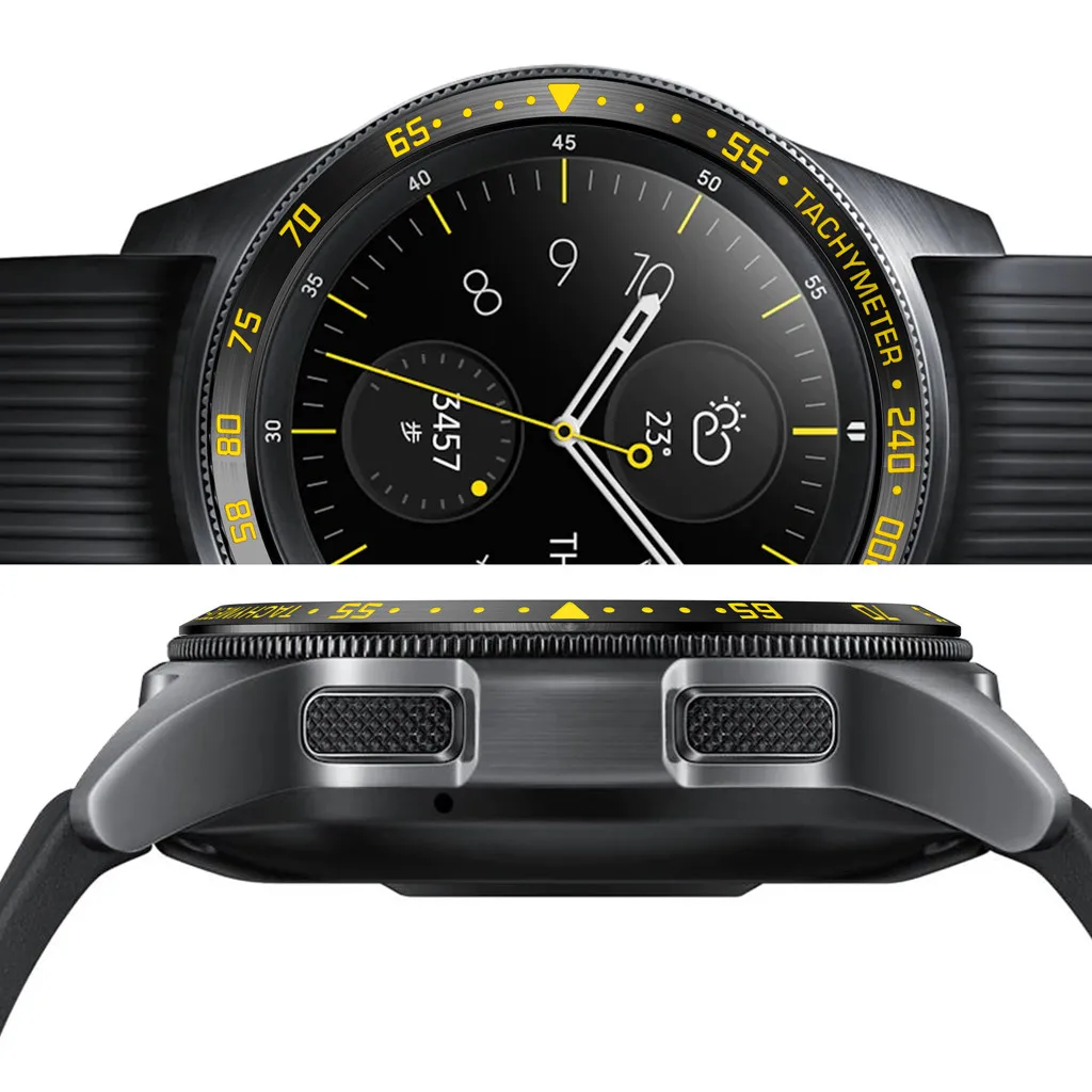 Чехол для умных часов для samsung Galaxy Watch 42 мм, ободок, кольцо, аксессуары для умных часов, клейкая крышка, не царапается, металл