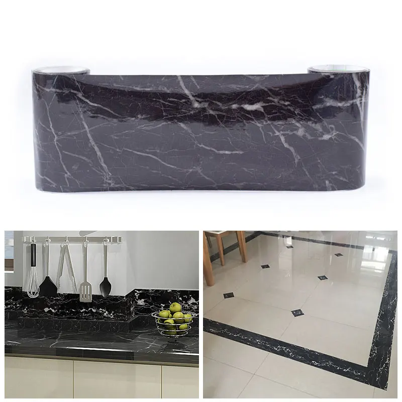 5M Marble Self Adhesive Borders Wall Kitchen Retro Classic Floor Tiles Waistline Sticker for Living Room