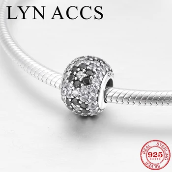 

Fashion personality 925 Sterling Silver charming like flower black CZ Bead Fit Original LYNACCS Charm Bracelet Jewelry making