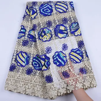 

Wax African Laces Fabrics Embroidered Nigerian Guipure Cord Lace Fabric High-quality French Lace Fabric For Dress 1691