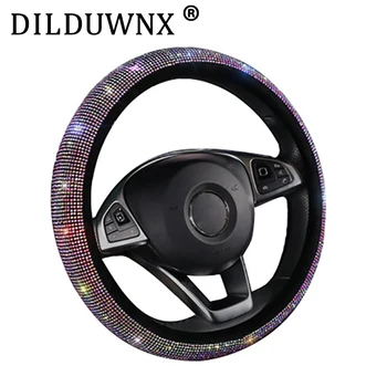 

DILDUWNX 37-38CM 1 Piece of Colorful Crystal Diamond Cover Color Car Steering Wheel Cover, Suitable for All 37-38CM Cars