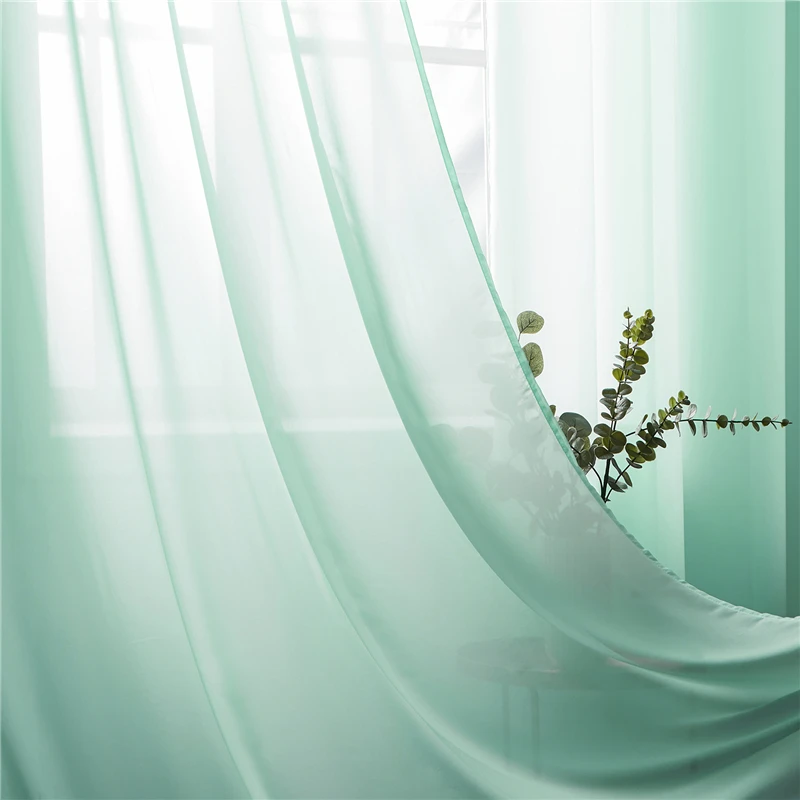 Topfinel Solid Color Sheer Curtains For Living Room Bedroom Chiffon Tulle Window Treatment Drapes For Kitchen Home Decoration