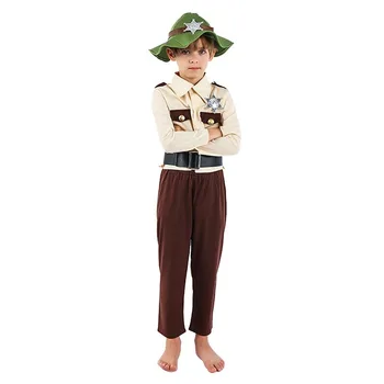 

Kid's Policeman Cosplay Costume for Carnival Theme Party Boy's 4pcs Policeman Outfit for Make Up Party Stage Performance
