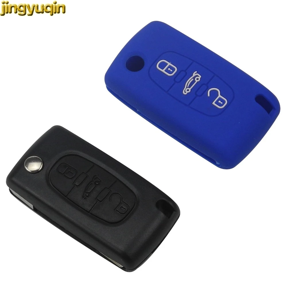 Jingyuqin 30PCS Car Silicone Remote Key Fob Cover For Peugeot 107 207 307 407 308 607 Citroen C1