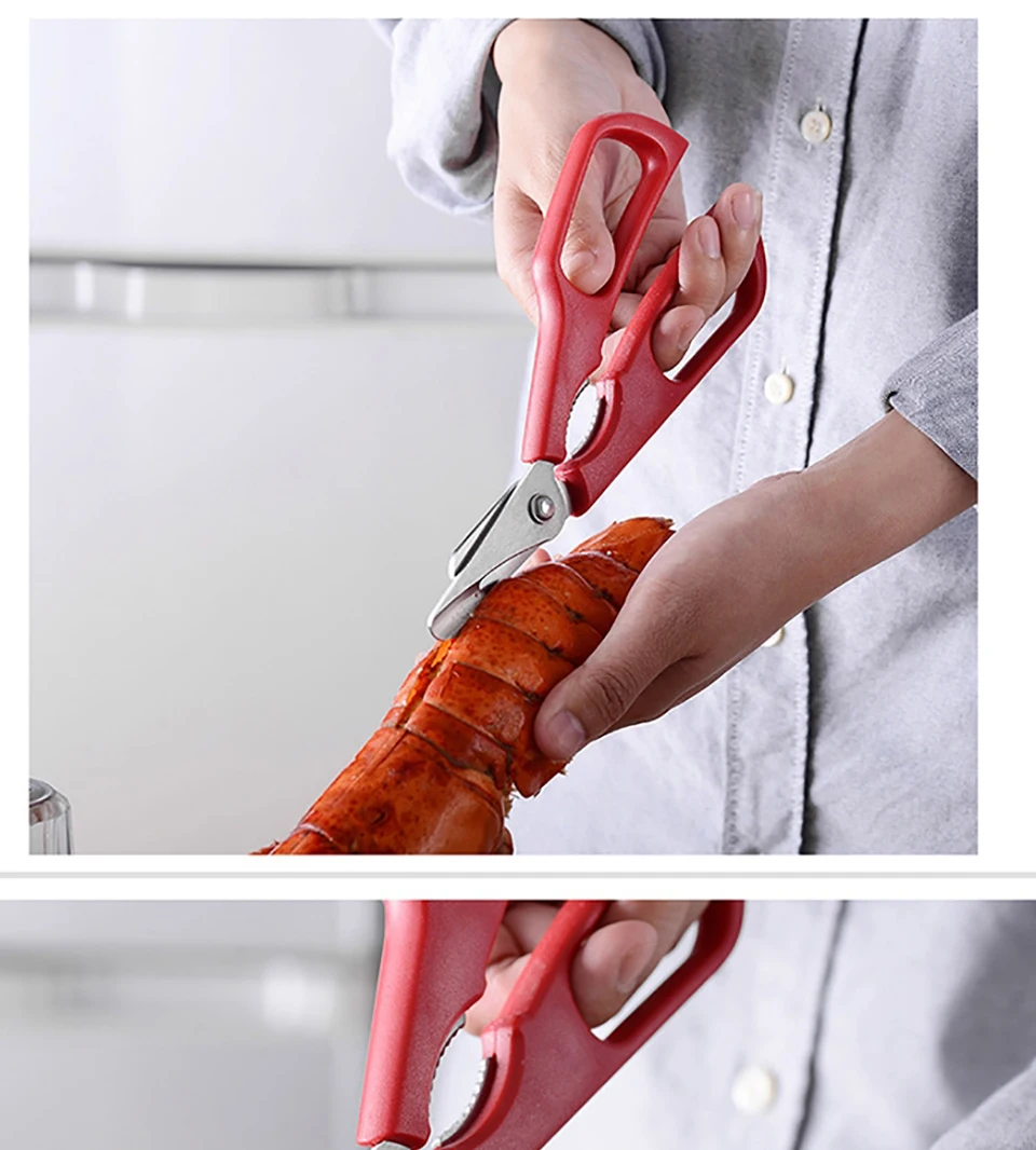 Seafood Scissors Lobster Fish Shrimp Crab Seafood Scissors Cut Shell Kitchen Tool Fish Knife Pliers Pliers Scissors Accessories