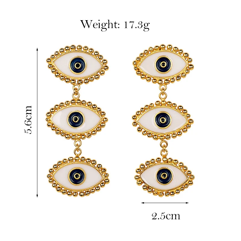 Новинка, дизайнерские женские серьги в уличном стиле с цепочкой от сглаза, женские золотые серьги от сглаза, вечерние Travling