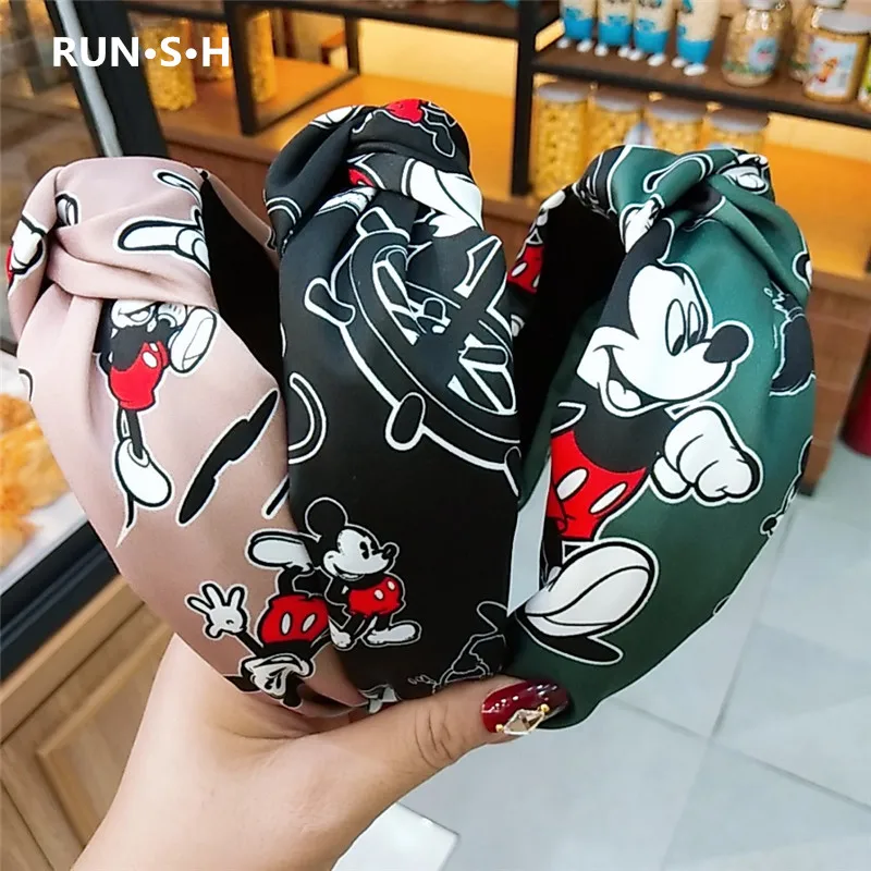 Navidad для девочек Микки бант лента волос Ретро стиль перекрестный узел женщин