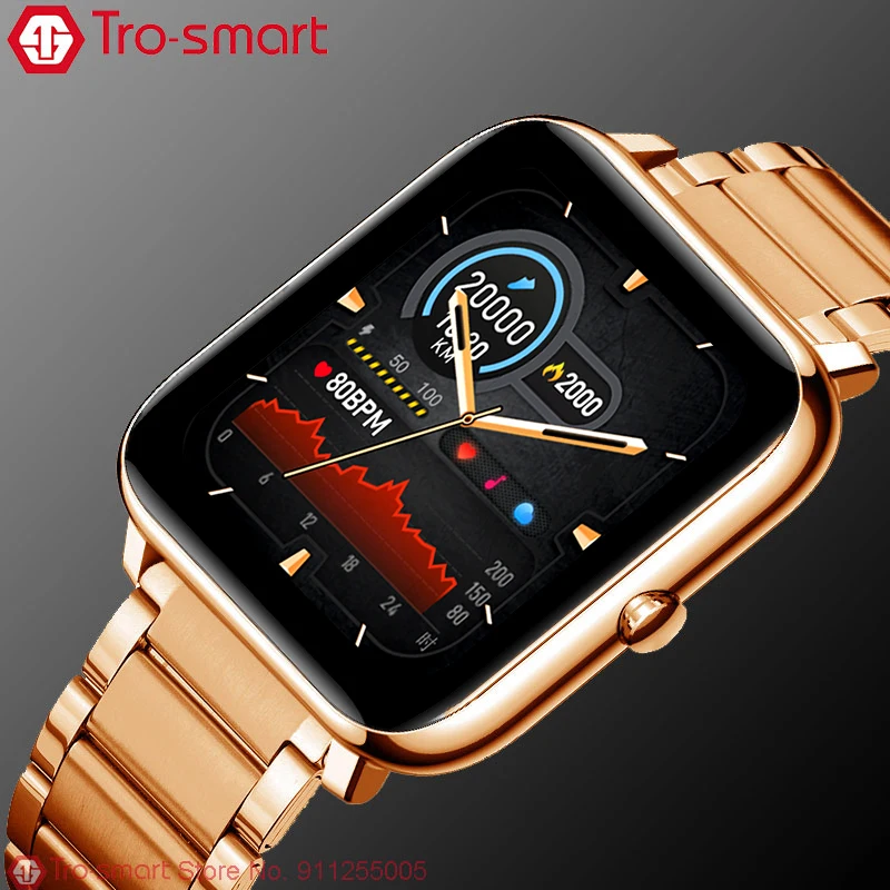 Rose Gold Smart Watch Men Women Smartwatch Electronics Smart Clock For Android IOS Fitness Tracker Golden Luxury Smart-watch