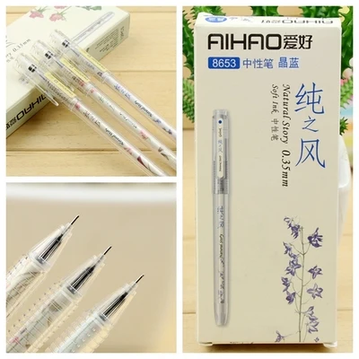 12 crystal blue pens 12 шт./компл. китайский Стиль 0,38 мм ручки Цветной чернила кошка ручка свежий Kawaii Шариковая школьные Boligrafos подарочные канцелярские принадлежности канцелярские товары - Цвет: 12 crystal blue pens